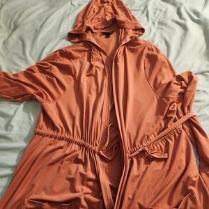 Torrid size 1 hooded anorak with cinch waist tie